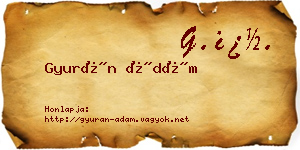 Gyurán Ádám névjegykártya